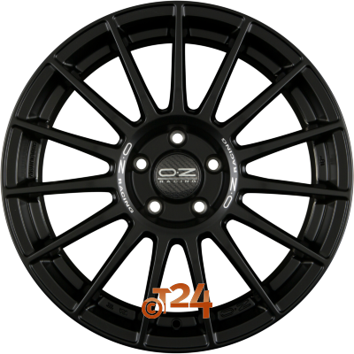 OZ SUPERTURISMO LM 8x18 ET48 5x112 Matt Black + Silver Lettering Einteilig