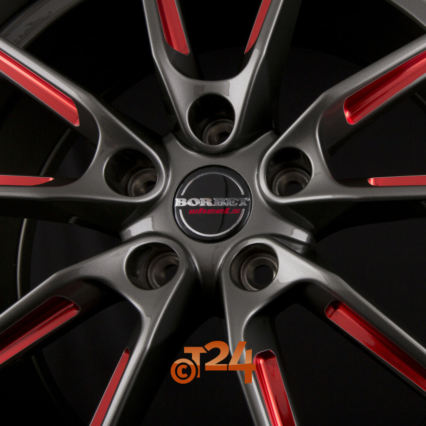 LX|Graphite Spoke Rim Red Polished 20