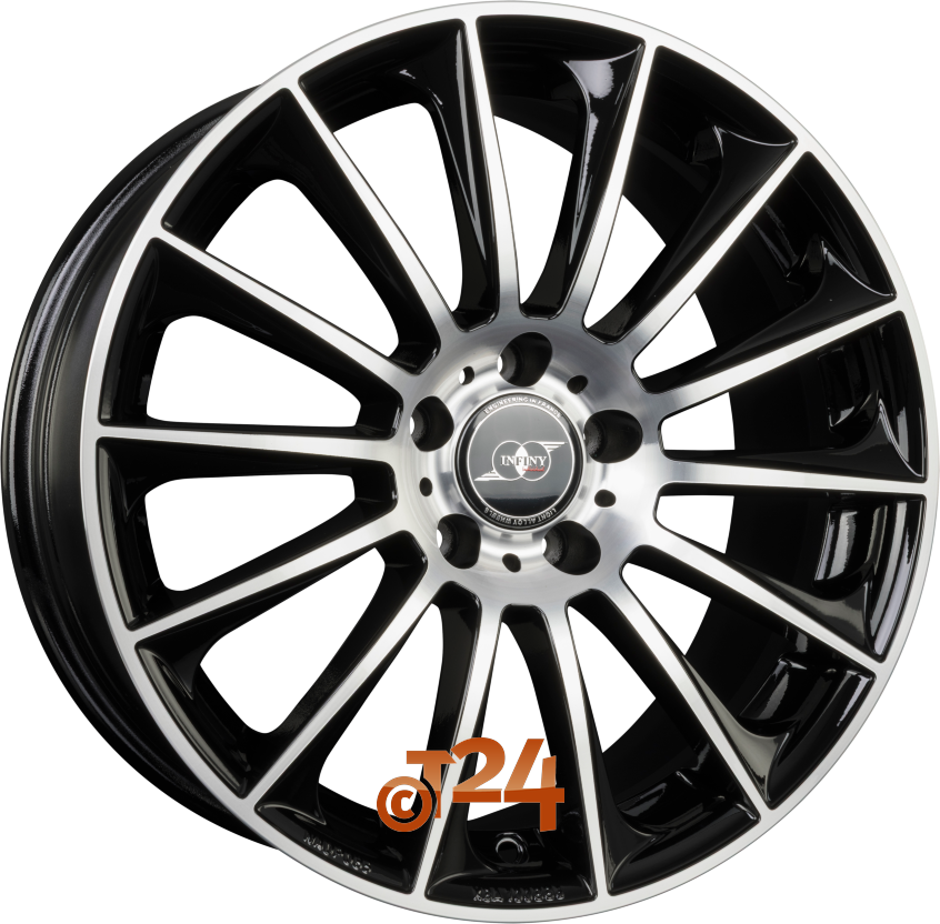 STUTTGART|Noir Brillant Face Polie - Bright Black Machined 19