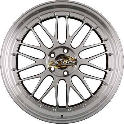 BBS LM Brillantsilber - Felgenbett Diamantgedreht — Zilver lichtmetalen velg
