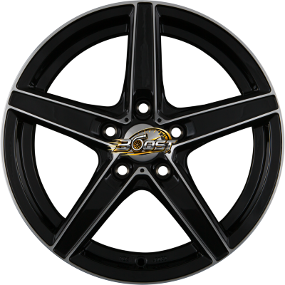 DEZENT RN DARK - Black Front Polished (BFP) — Zwart lichtmetalen velg