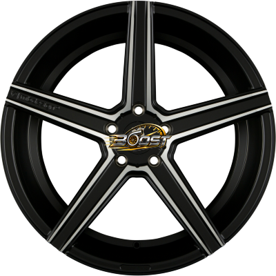 MB-DESIGN KV1 Schwarz Matt Poliert — Zwart lichtmetalen velg