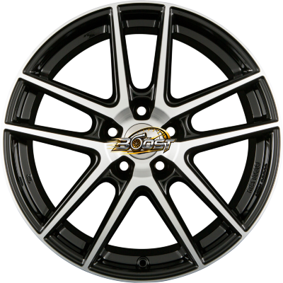 PLATIN P 73 Diamant Schwarz Frontpoliert — Zwart lichtmetalen velg