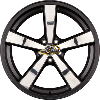 DIEWE WHEELS TRINA II NEROINOX - Schwarz Matt mit verchromten Einlagen — Zwart lichtmetalen velg