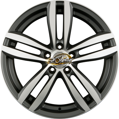 RACER WHEELS TARGET Gun Metal Machined Face — Grijs/antraciet lichtmetalen velg