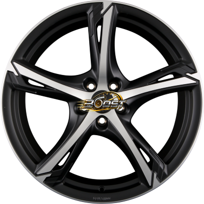 RONAL R62 Jetblack-Matt-Frontkopiert — Zwart lichtmetalen velg