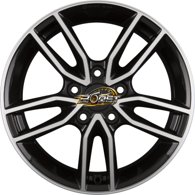 FONDMETAL KOROS Glossy Black Machined - Diamond Black — Goud lichtmetalen velg