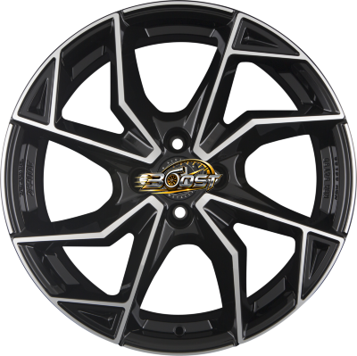 ALUTEC ADX.02 Diamant-Schwarz Frontpoliert — Zwart lichtmetalen velg