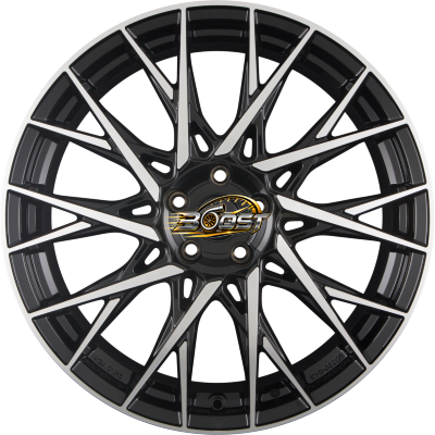DOTZ FUJI DARK - Schwarz Frontpoliert — Zwart lichtmetalen velg