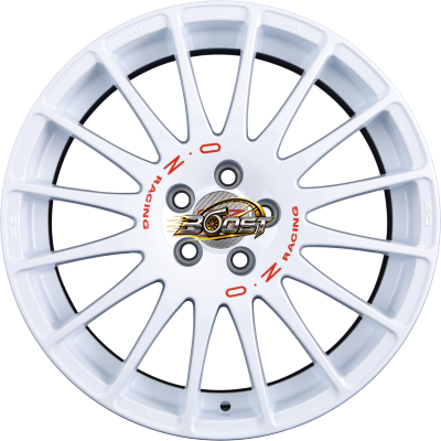 OZ SUPERTURISMO WRC Race White + Red Lettering 6.50x15 5x100 OZ SUPERTURISMO WRC Race White + Red Lettering 6.50x15 5x100