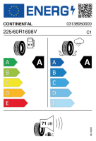 EU-label voor CONTINENTAL ECO CONTACT 7