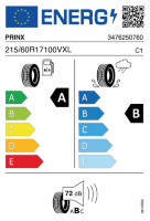 EU-label voor PRINX XLAB COMFORT EV