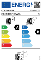 EU-label voor CONTINENTAL ECO CONTACT 7