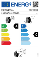 EU-label voor CONTINENTAL CROSS CONTACT LX SPORT