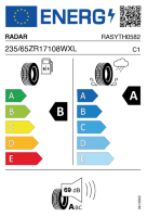 EU-label voor RADAR DIMAX SPRINT