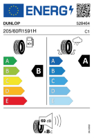 EU-label voor DUNLOP SP SPORT BLURESPONSE 