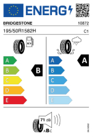 EU-label voor BRIDGESTONE TURANZA T005
