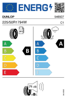 EU-label voor DUNLOP SP SPORT BLURESPONSE 