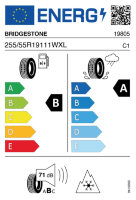 EU-label voor BRIDGESTONE A005 EVO WEATHER CONTROL