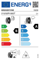 EU-label voor BRIDGESTONE A005 WEATHER CONTROL