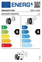 EU-label voor BRIDGESTONE TURANZA T005