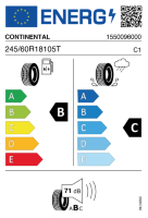 EU-label voor CONTINENTAL CROSS CONTACT LX SPORT
