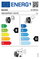 EU-label voor MAXXIS BRAVO HPM3