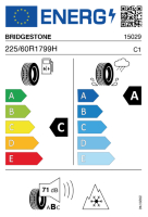EU-Reifenlabel für BRIDGESTONE BLIZZAK LM-005 225/60 R17 99H
