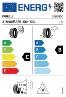 PIRELLI FR:01T  315/80 R225 156 L