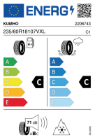 EU-label voor KUMHO HA31 SOLUS 4S 
