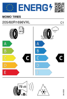 EU-label voor MOMO TIRES M4 FOUR SEASON