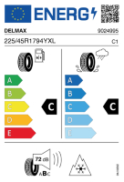 EU-label voor DELMAX X‑WEATHER II 4SEASON