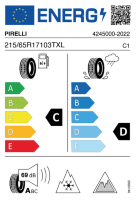 EU-label voor PIRELLI ICE ZERO ASIMMETRICO