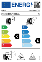 EU-label voor PIRELLI WINTER ICE ZERO FRICTION 