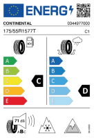 EU-label voor CONTINENTAL VIKING CONTACT 7