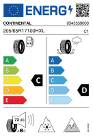 EU-label voor CONTINENTAL VIKING CONTACT 7
