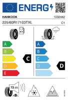 EU-label voor HANKOOK W636A WINTER I*CEPT IZ3 X SUV