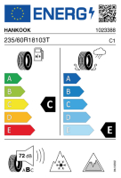 EU-label voor HANKOOK RW10 i*cept X
