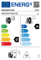 EU-label voor BRIDGESTONE A005 EVO WEATHER CONTROL