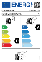 EU-label voor CONTINENTAL SPORT CONTACT 7