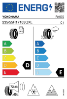 EU-label voor YOKOHAMA G075 ICE GUARD