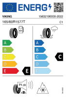 EU-Reifenlabel für VIKING WINTECH 165/60 R15 77T